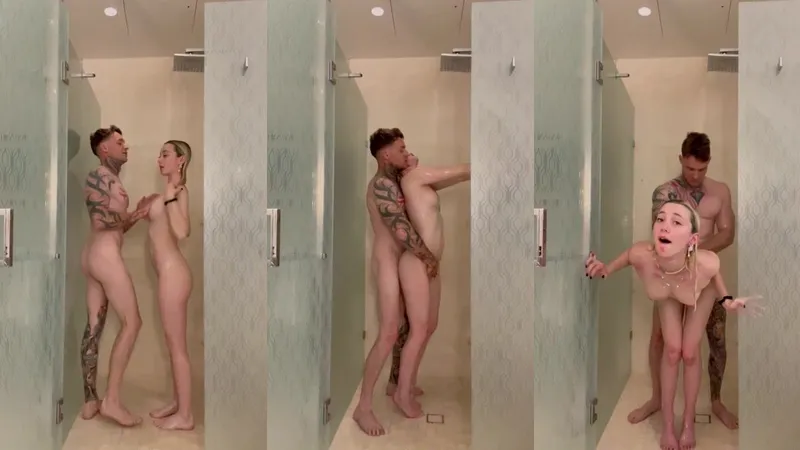 Maccas Maddy gets wet & wild in shower sex tape