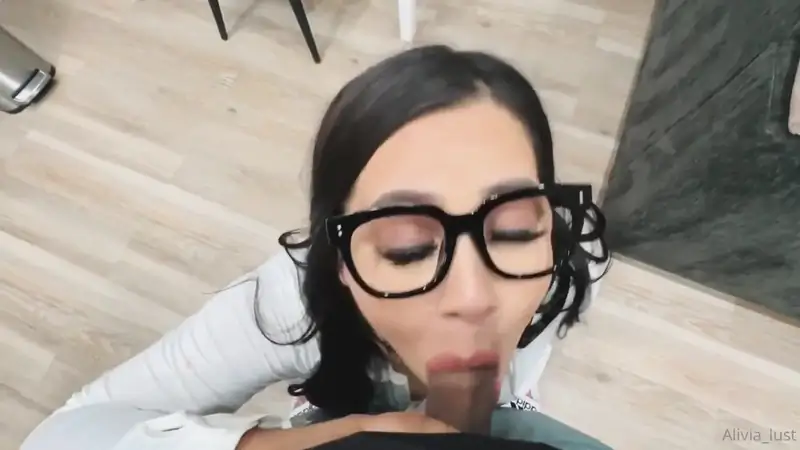 Lustyalivia's big ass and glasses get her drilled from behind in schoolgirl roleplay