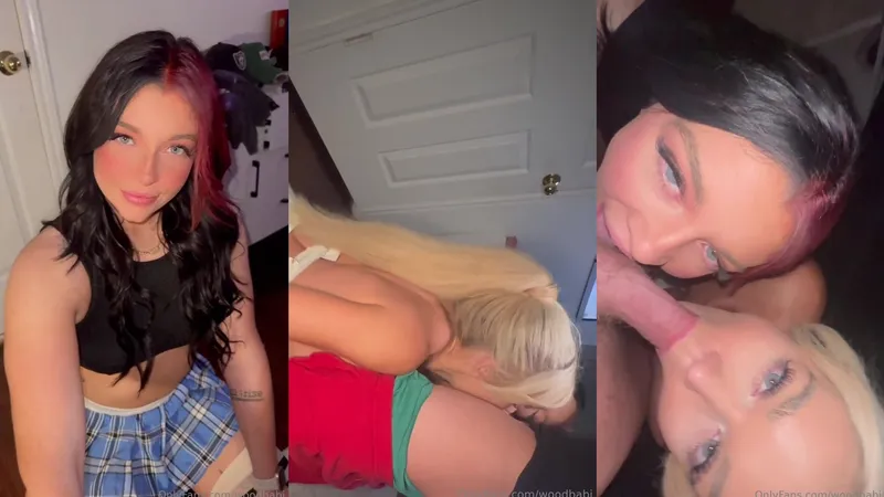 WoodBabi and her friend share a hot load in POV threesome