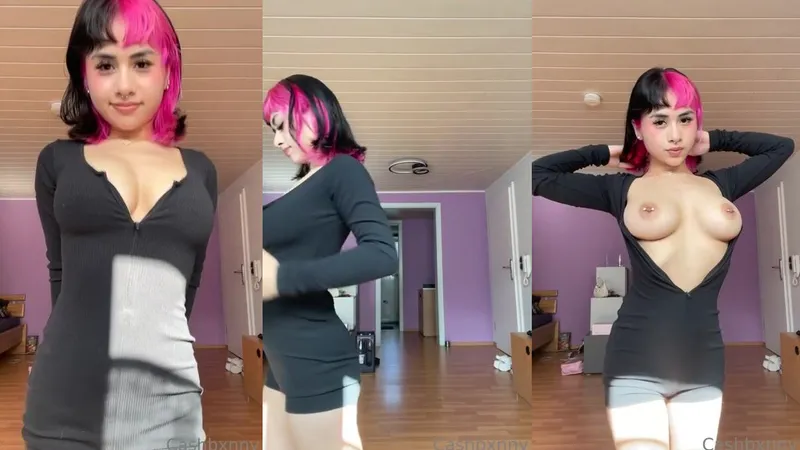 Cashbxnny flaunts her pierced nipples & seduces with her hot body