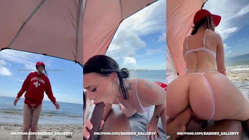 Lifeguard Auhneesh Nicole Rides A BBC On The Beach