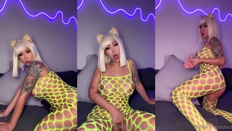 Keerakawaii rubs her tight pussy and ass before fucking herself with a dildo