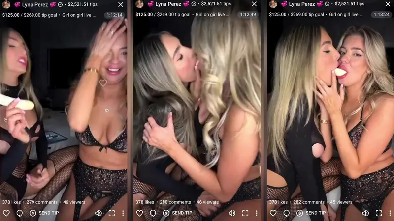 Leiila_z and Lyna Perez seduce with fishnets and tattoos in live stream tease