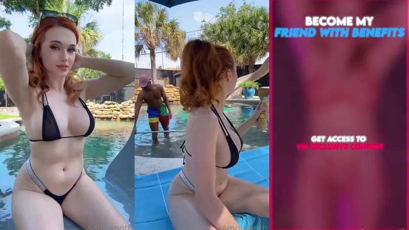 Watch Amouranth's hot pool party and drool over her body in lustful delight