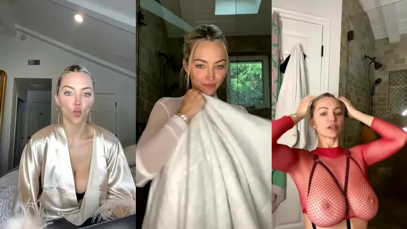 Lindsey Pelas flaunts her curves in revealing dress live on camera