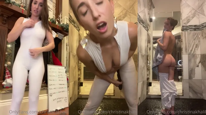 Christina Khalil Wet Suit Shower Vibrator Livestream Video
