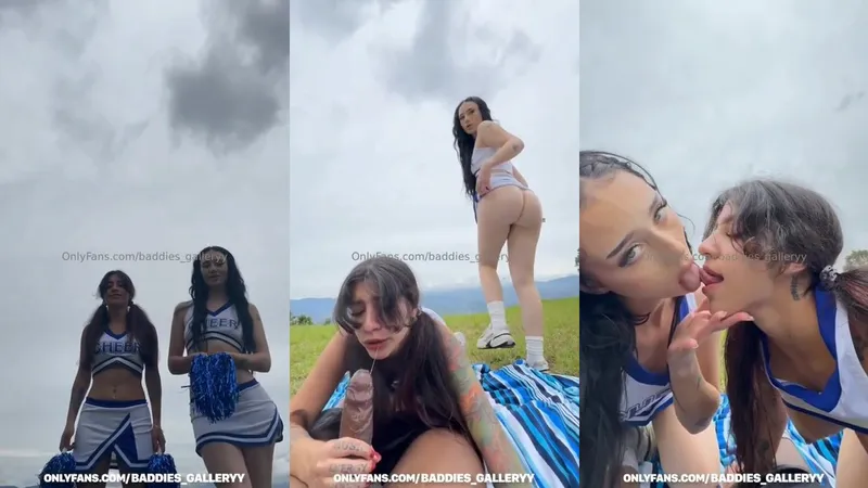 Auhneesh Nicole and Taysha Sativa share a BBC in wild threesome with a cheerleader