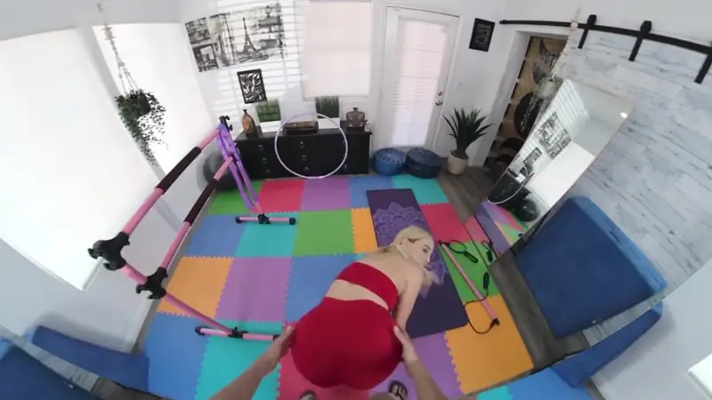 Blake Blossom's yoga instructor stretches her pussy in hot POV sex tape