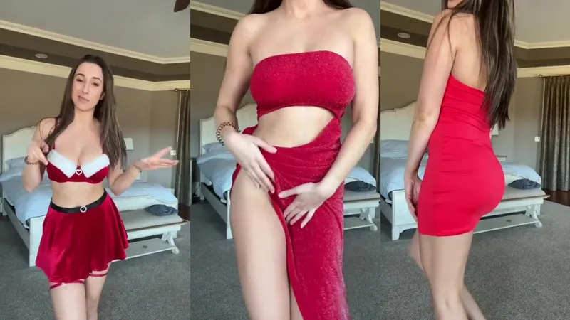Christina Khalil's leaked porn video: Spicy Red Outfit getting naughty!