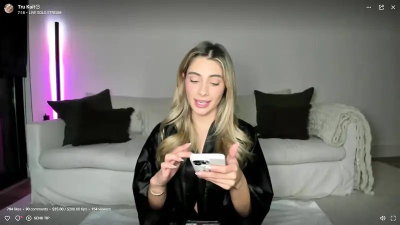 Tru Kait last night only fans can't get enough of cumming on huge dildo