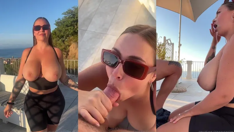 Ava Nicks gets a raw outdoor facial after getting her tight pussy pounded
