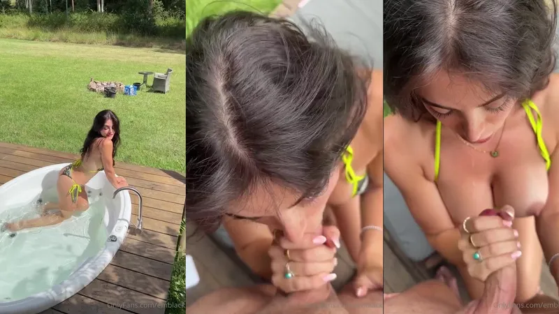 Emily Black Cock Milking Cumshot In The Resort Balcony NEW PPV