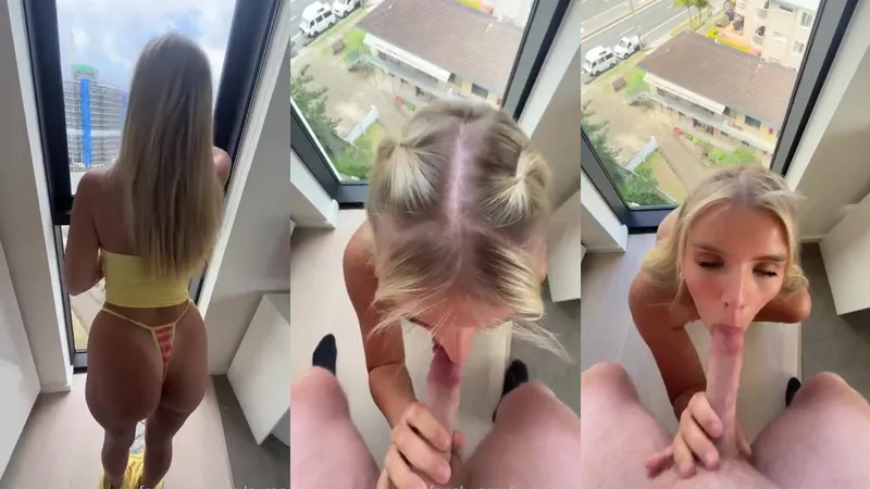 Layla Roo Quickie Blowjob POV In The Balcony