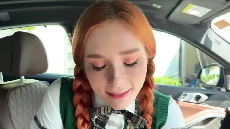 Schoolgirl Sweetie Fox Gives A Blowjob In The Car And Gets Fucked Hard