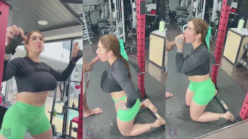 Yiny Leon Rough Blowjob And Cum Eating In The Gym NEW PPV