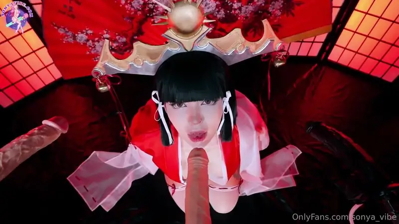 Shrine Maiden Sonya Vibe Gets Defiled By Bukkake