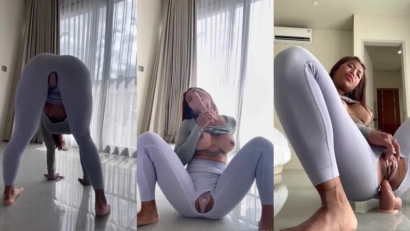Lily Brown gets naughty after yoga with a dildo ride