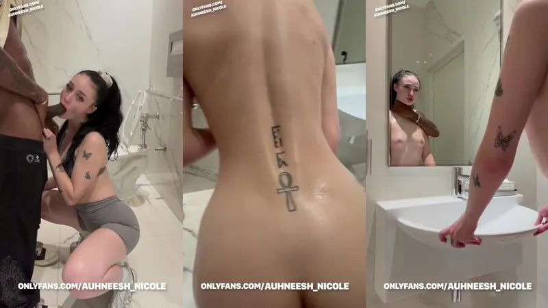 Auhneesh Nicole's Bathroom Sex Tape With A BBC